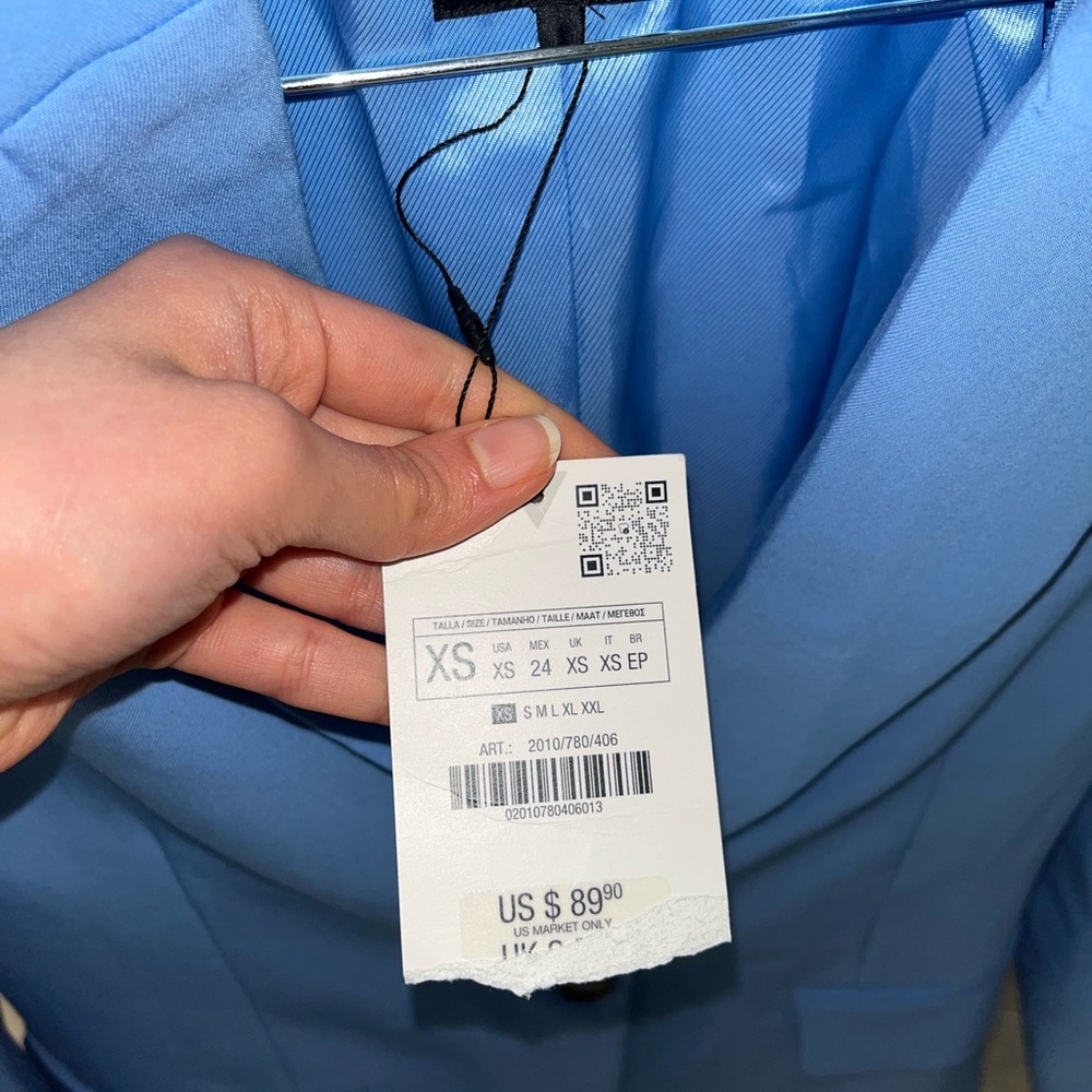 Zara Blue Single-Button Blazer - Picture 7 of 7